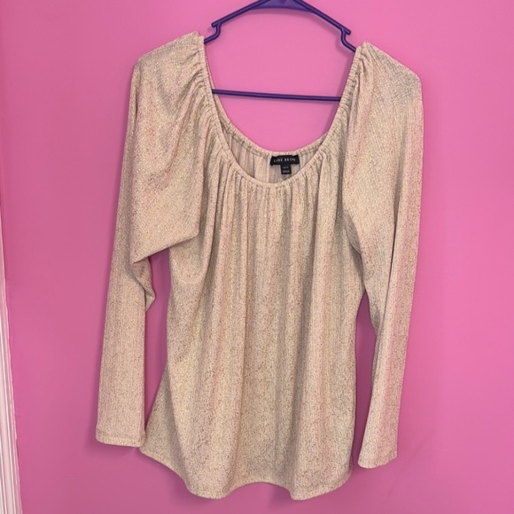 Elegant LANE BRYANT Shimmery Cream Top size 18 XL